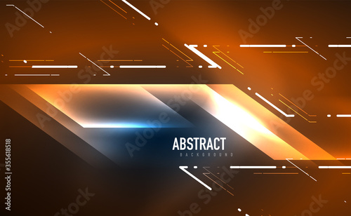 Dynamic neon shiny abstract background. Trendy abstract layout template for business or technology presentation, internet poster or web brochure cover, wallpaper