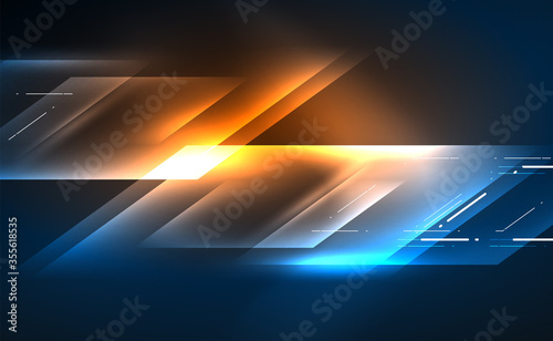 Dynamic neon shiny abstract background. Trendy abstract layout template for business or technology presentation, internet poster or web brochure cover, wallpaper