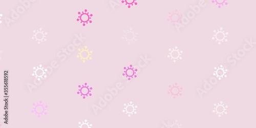 Light Pink vector texture with disease symbols.