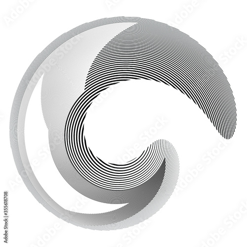 Vector Curved Lines . Design Element . Black Painted Stroke . Used as Banner . Template , Logo 