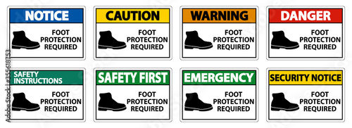 Foot Protection Required Wall Symbol Sign Isolate on transparent Background,Vector Illustration