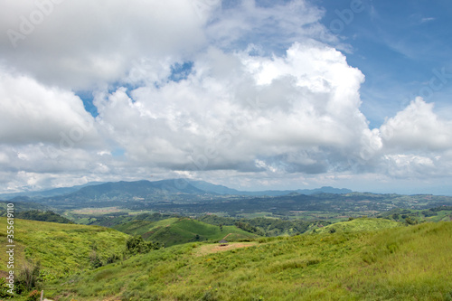 clouds over the mountains.