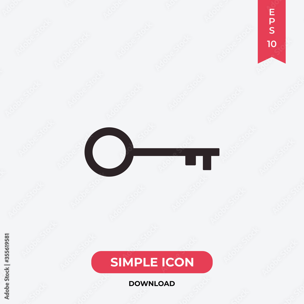 Key vector icon, simple sign for web site and mobile app. Key vector icon, simple sign for web site and mobile app.