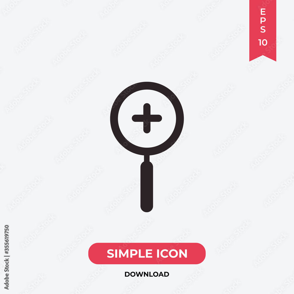 Zoom in vector icon, simple sign for web site and mobile app. Zoom in vector icon, simple sign for web site and mobile app.