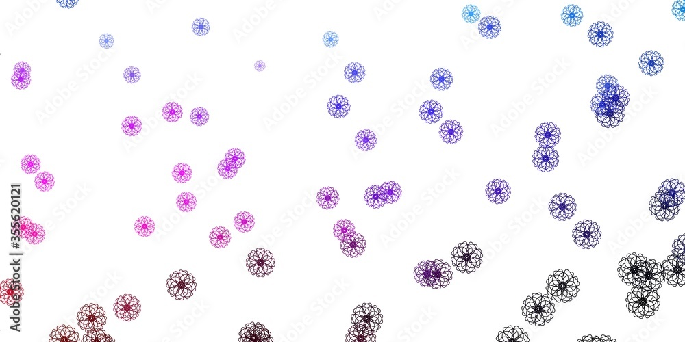 Light Blue, Red vector natural layout with flowers. Light Blue, Red vector natural layout with flowers.