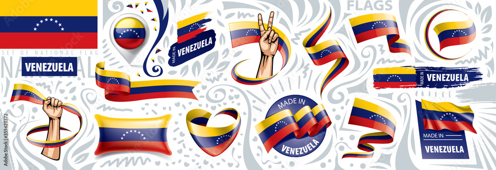 Vector set of the national flag of Venezuela in various creative designs