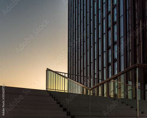 Skyscraper facade steel and glass