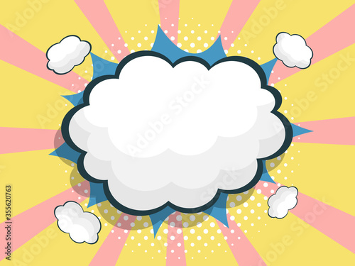 blank speech bubble comic book, pop art  background