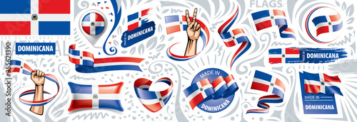 Vector set of the national flag of Dominicana in various creative designs