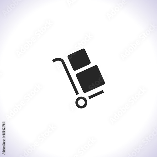 Vector icon cart with box 10 EPS . Lorem Ipsum Illustration design