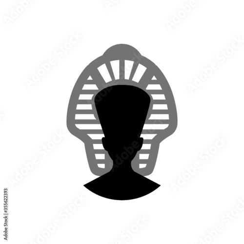 Egyptian silhouette icon. Queen Nefertiti. Cleopatra icon isolated on white background