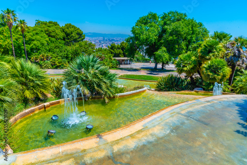 Photography Fountain at Jardins del Mirador in Barcelona, Spain