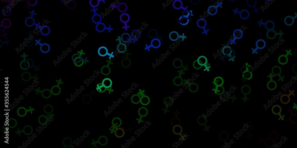Dark Blue, Green vector pattern with magic elements.