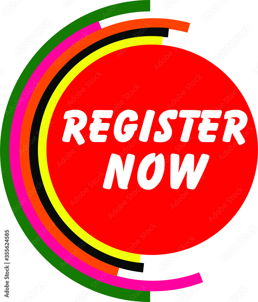 Red Vector Banner register now Red Vector Banner register now