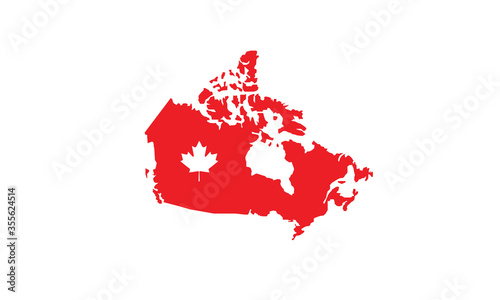 Canada map with a national symbol, country shape vector illustration 