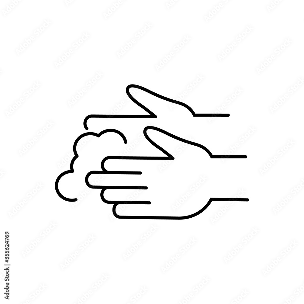 Hand washing line icon. Vector Hand washing line icon. Vector