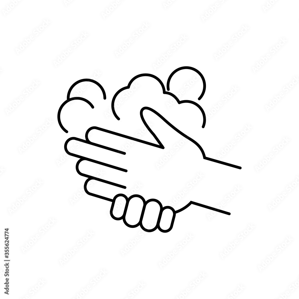 Hand washing line icon. Vector Hand washing line icon. Vector