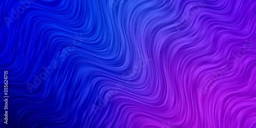 Dark Pink, Blue vector layout with curves. Colorful abstract illustration with gradient curves. Pattern for business booklets, leaflets