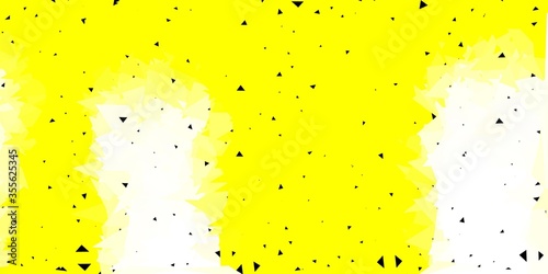 Light yellow vector triangle mosaic pattern.