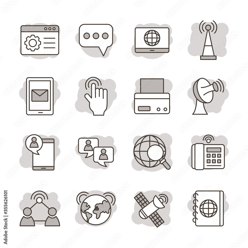 bundle of online communication icons bundle of online communication icons