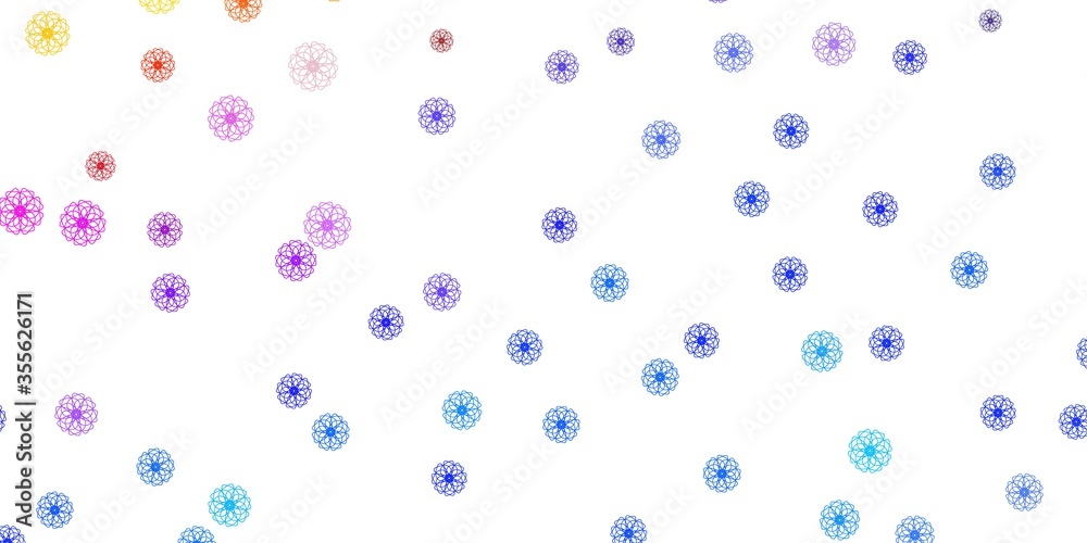 Light Multicolor vector doodle texture with flowers.