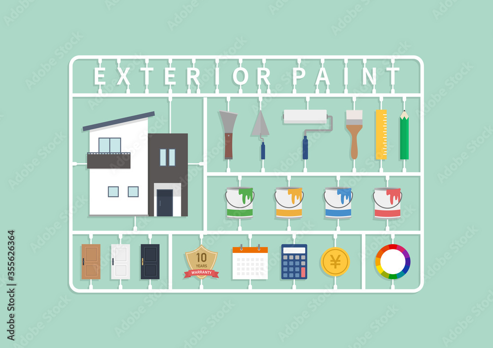 外壁塗装 ペンキ イラスト アイコン Stock Vector Adobe Stock