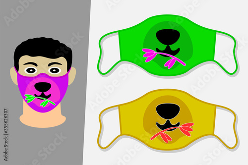 Medical face mask to prevent covid-19 corona virus  free vector design