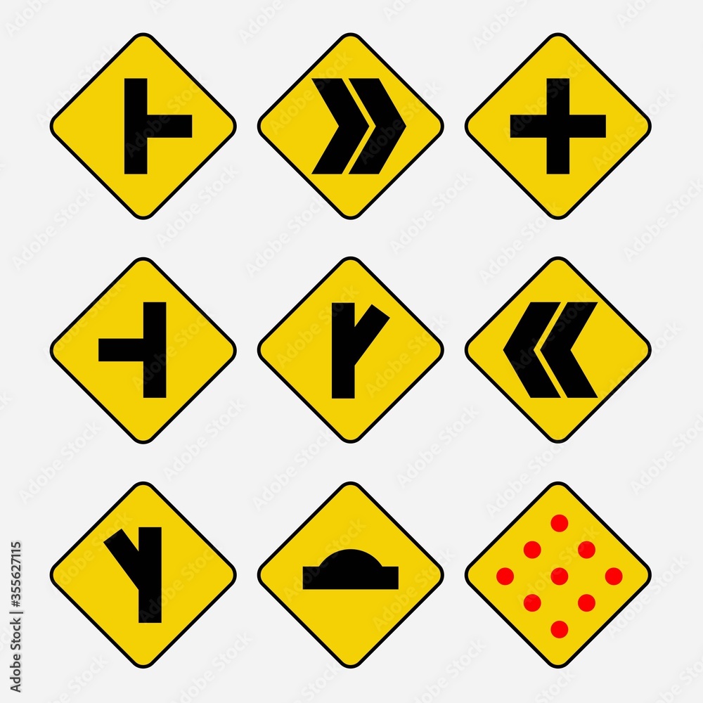 Set of the road signboard vector Set of the road signboard vector