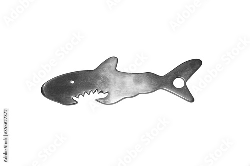 Metallic device opener in the form of shark