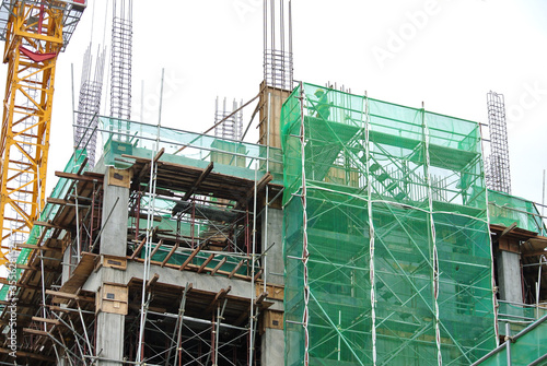 KUALA LUMPUR, MALAYSIA -SEPTEMBER 19, 2016: Building under construction. Facade wall and treatment yet finish.  photo