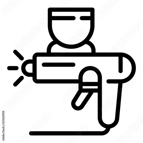 Car paint pistol icon. Outline car paint pistol vector icon for web design isolated on white background