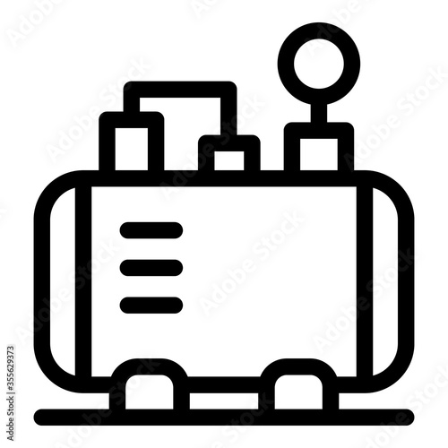 Pneumatic air compressor icon. Outline pneumatic air compressor vector icon for web design isolated on white background