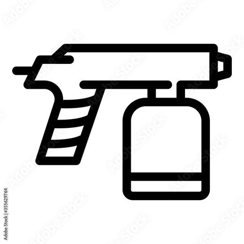 Gun paint pistol icon. Outline gun paint pistol vector icon for web design isolated on white background