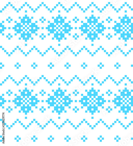 Sky Blue Christmas Fair Isle Seamless Pattern Background - Sky Blue Christmas fair isle pattern background for fashion textiles, knitwear and graphics