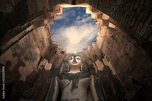 Buddha Statue in Sukhothai Historical park, world heritage by UNECO, Thailand photo