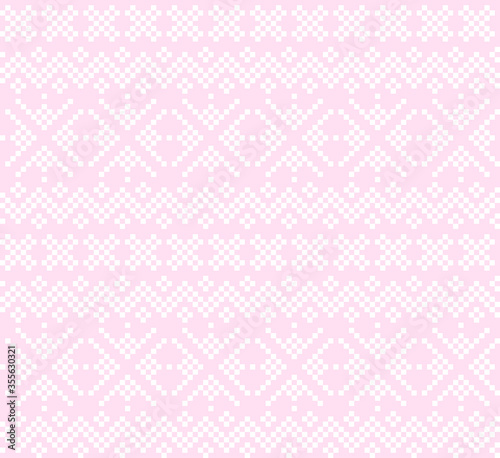 Pink Christmas Fair Isle Seamless Pattern Background - Pink Christmas fair isle pattern background for fashion textiles, knitwear and graphics