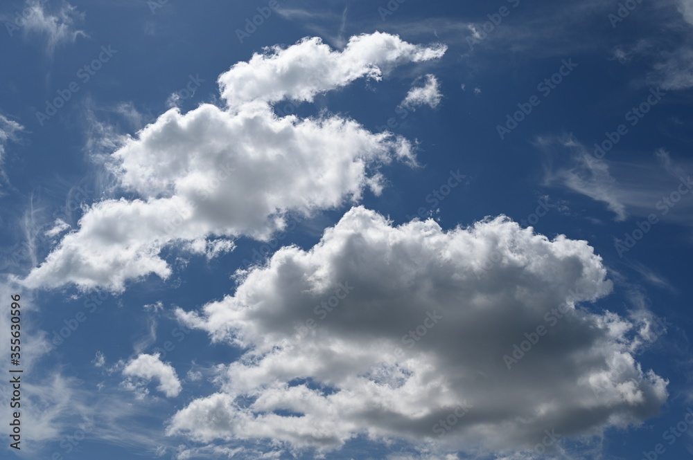 Obraz premium Summer blue sky and white clouds.