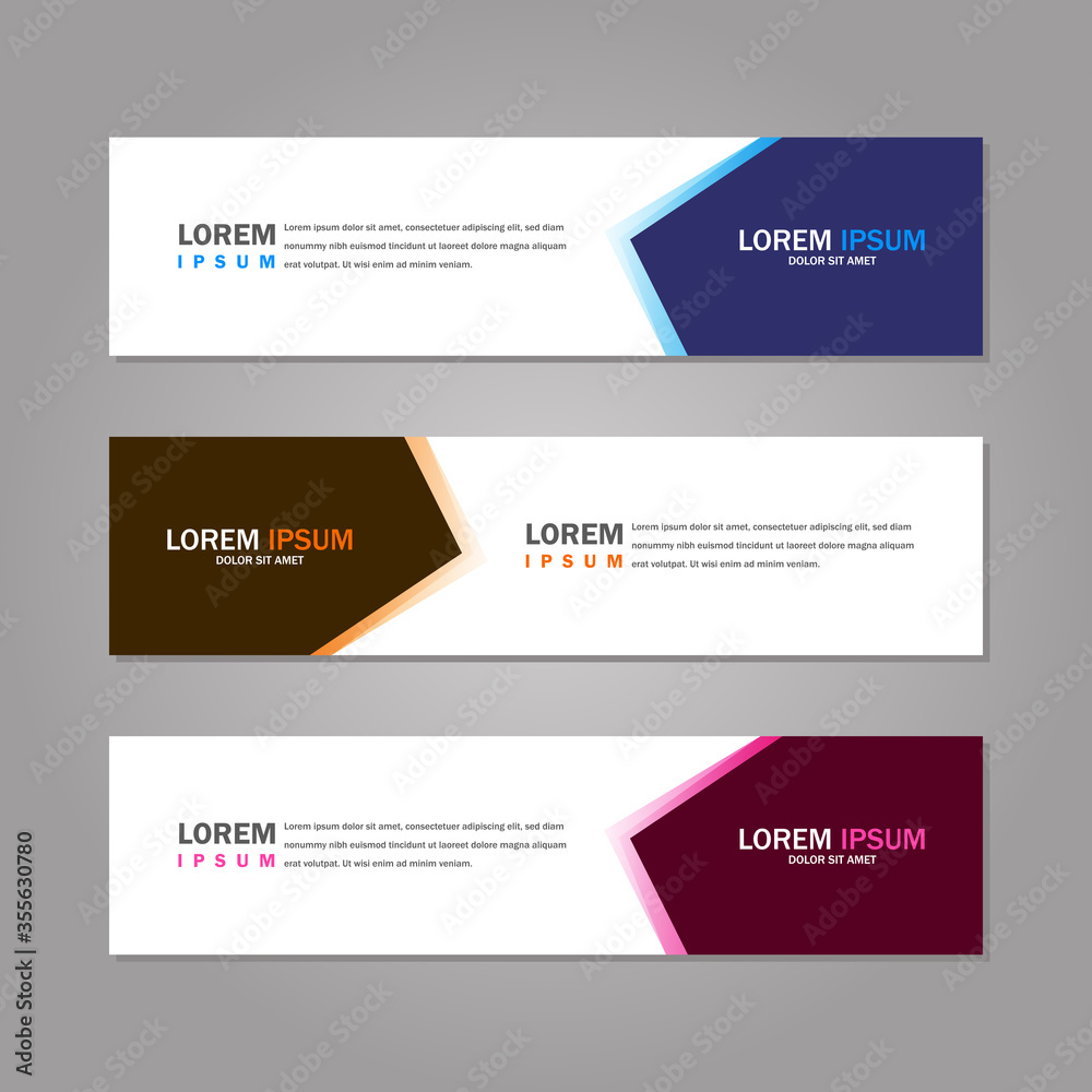 Modern abstract geometric website banner template bundle set vector design Modern abstract geometric website banner template bundle set vector design