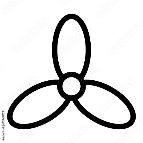 Three blade fan icon. Outline three blade fan vector icon for web design isolated on white background