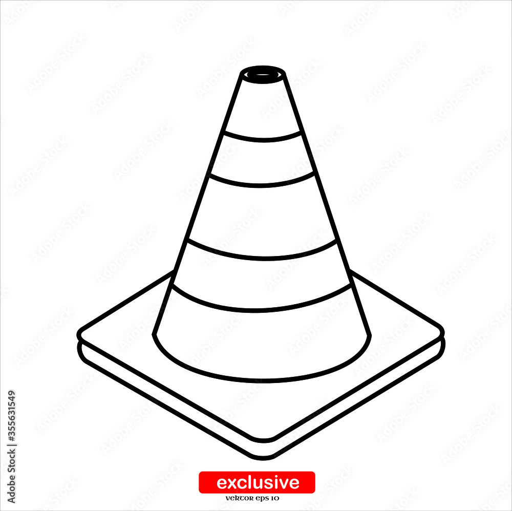 traffic cone icon.Flat design style vector illustration for graphic and web design. traffic cone icon.Flat design style vector illustration for graphic and web design.