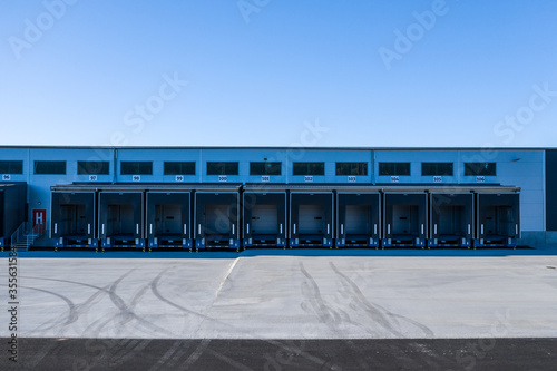 Empty cargo terminal in sunny day