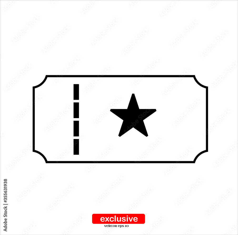 Ticket icon.Flat design style vector illustration for graphic and web design.