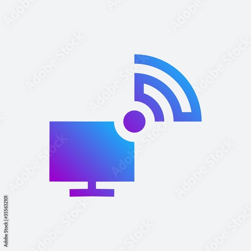 wireless tv, wifi tv, smart tv  template logo design 