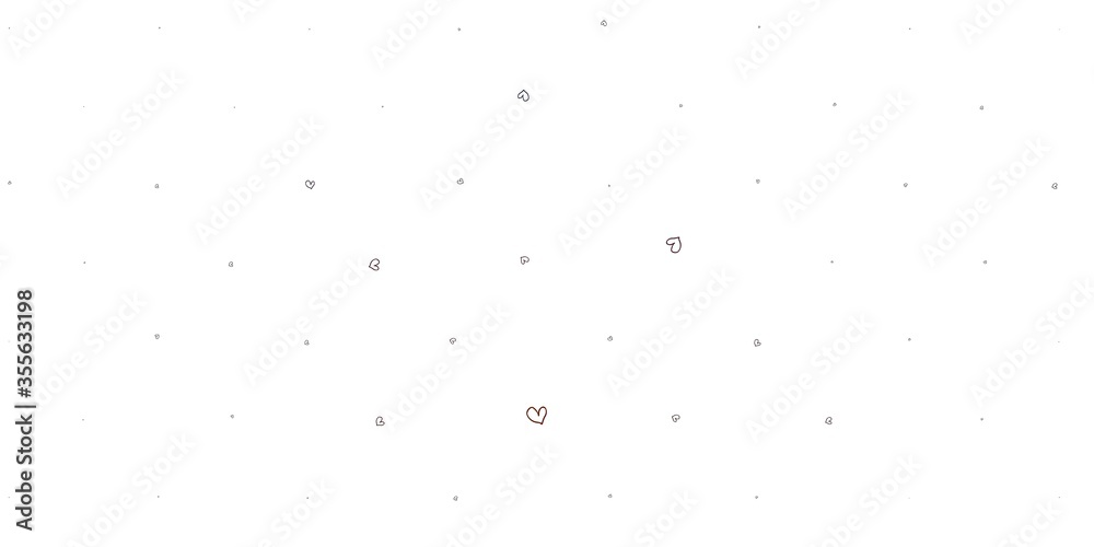 Light Pink, Yellow vector template with doodle hearts.