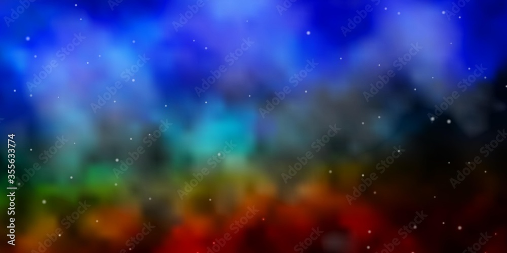 Dark Multicolor vector texture with beautiful stars. Colorful illustration in abstract style with gradient stars. Theme for cell phones.
