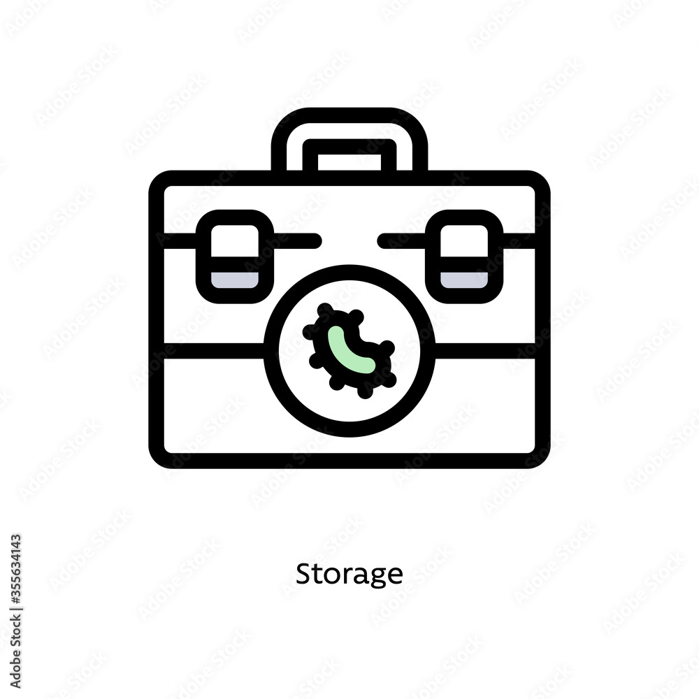 Storage germs, pathogenic bacteria, or viruses flat vector icon for science research apps and websites, black outlined icon on white background Storage germs, pathogenic bacteria, or viruses flat vector icon for science research apps and websites, black outlined icon on white background