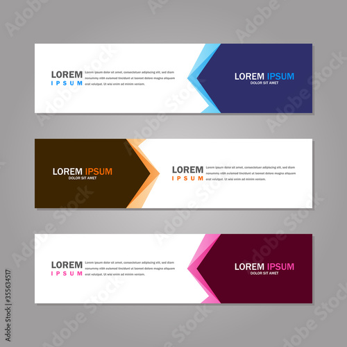 Modern abstract geometric website banner template bundle set vector design