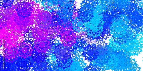 Light Pink, Blue vector layout with beautiful snowflakes.