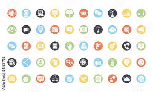 bundle of online communication icons