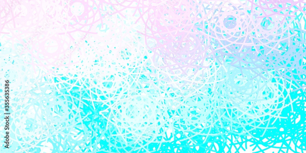 Light Pink, Blue vector texture with memphis shapes.
